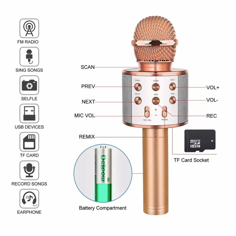 Microfone Bluetooth Karaokê WS-858