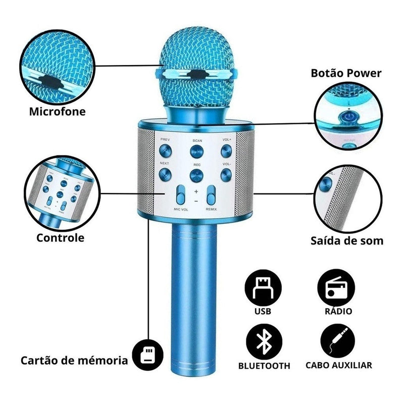 Microfone Bluetooth Karaokê WS-858