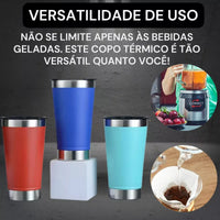 KIT com 20 Copos Térmicos 473ml com Tampa + Abridor – Cerveja Gelada Sempre com Você!
