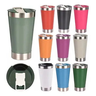 KIT com 20 Copos Térmicos 473ml com Tampa + Abridor – Cerveja Gelada Sempre com Você!
