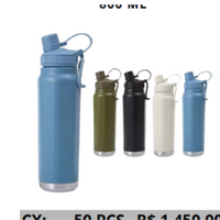 Garrafa Térmica Esportiva Inox 800ml – Água Gelada por até 12h!