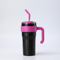 Garrafa Térmica Inox 860ml com Tampa e Canudo – Envio Rápido do Brasil