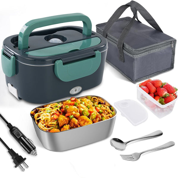 🍱⚡ Marmita Elétrica Portátil 12V/24V/110V – Sua Comida Sempre Quente, Onde Quer Que Você Esteja!