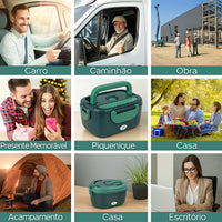 🍱⚡ Marmita Elétrica Portátil 12V/24V/110V – Sua Comida Sempre Quente, Onde Quer Que Você Esteja!