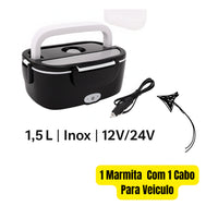🍱⚡ Marmita Elétrica Portátil 12V/24V/110V – Sua Comida Sempre Quente, Onde Quer Que Você Esteja!
