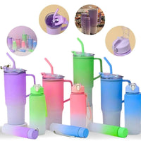 Kit 3 Garrafas com Copo para Carro - 270ml + 700ml + 1200ml