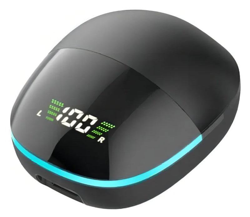 Fone De Ouvido Bluetooth G9s 5.1 Gamer Sem Fio G9s Cor Preto Cor da luz Azul-turquesa