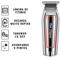 Kemei Km-032 Lâmina Titânio Cor Prateado 110v/220v