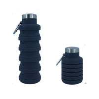 Garrafa Dobrável de Silicone com tampa de inóx