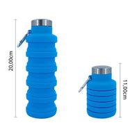 Garrafa Dobrável de Silicone com tampa de inóx