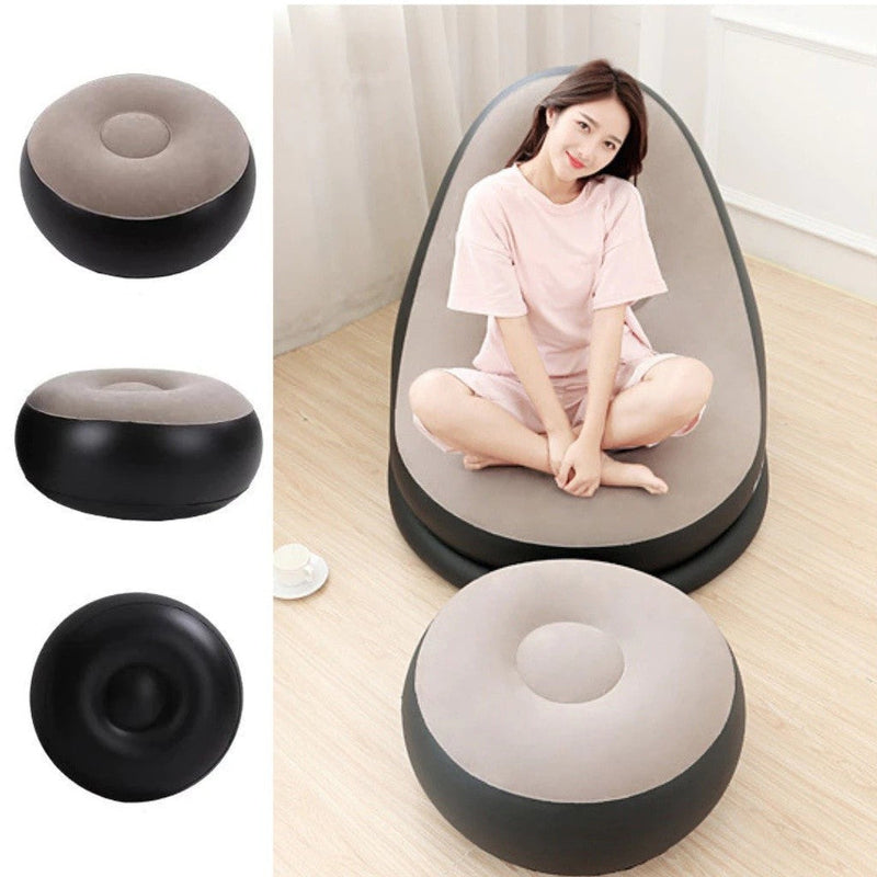 Sofá Inflável Preguiçoso Poltrona Lounge com Puff e Bomba – Conforto, Estilo e Praticidade!