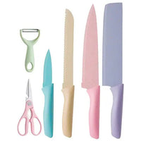 Kit Jogo de Facas Coloridas em Cerâmica – 6 Peças